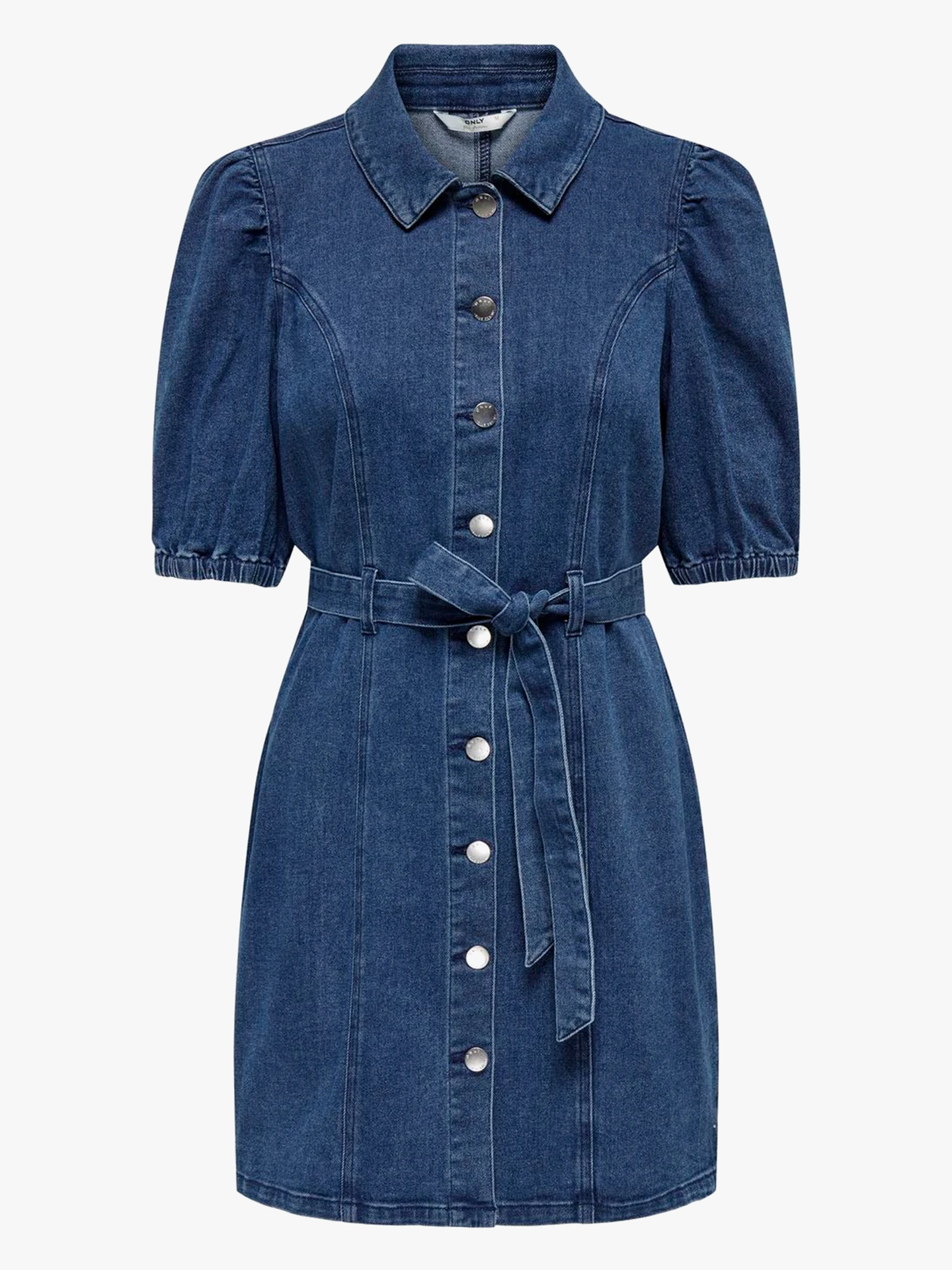 Vibbe Short Sleeve Belt Denim Dress