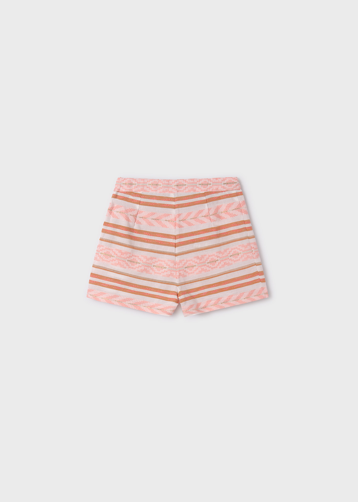Menina de jacquard curto Creme