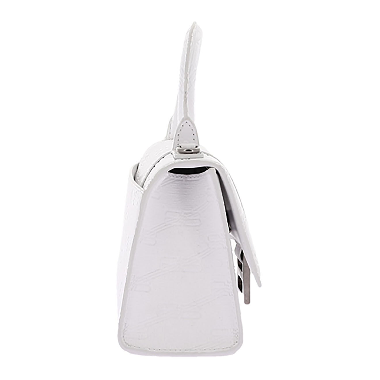Balenciaga Sac bandoulière Hourglass XS en Cuir Monogramme blanc - Neuf sans étiquette - L.18 cm