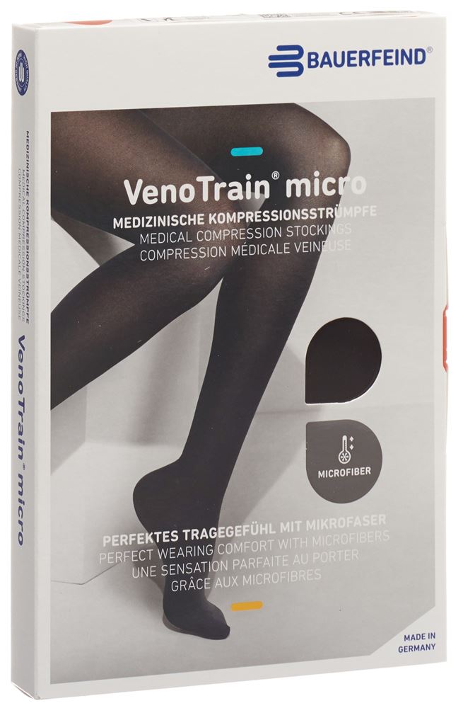 Bauerfeind VenoTrain Micro KKL2 AD<br>1 Paar, L, normal/long geschlossene Fussspitze schwarz