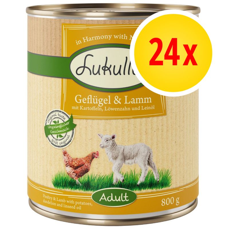 Lot 4 ou 5 saveurs Lukullus Adulte 24 x 800 g