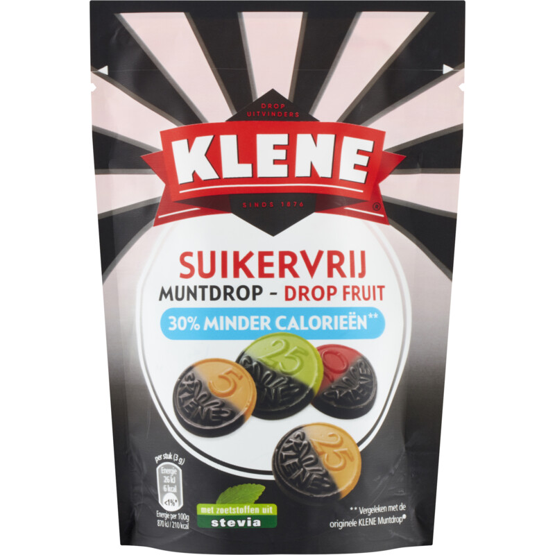 Klene Suikervrij muntdrop drop fruit