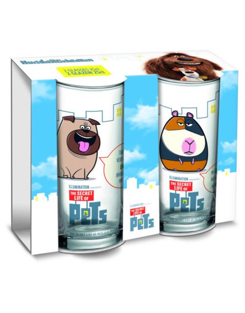 Secret Life Of Pets Glazen Mel En Norbert - Cadeau - 2 stuks