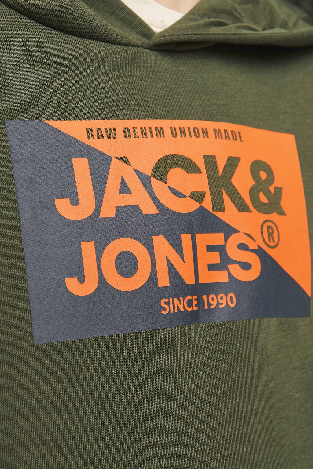 JACK & JONES hoodie JJNOLAN met logo armygroen