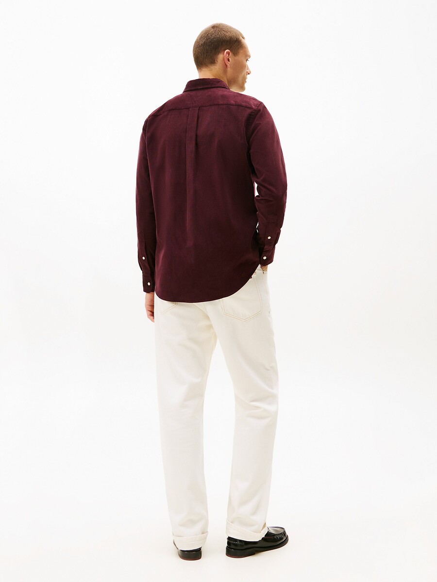 TOMMY HILFIGER<br>Camisa de veludo cotelê de manga comprida