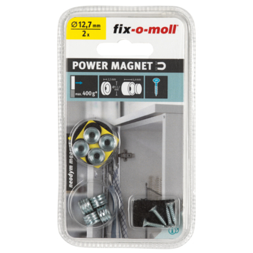 Magneet inboorsnappers Neodymium 12,7mm 2 sets