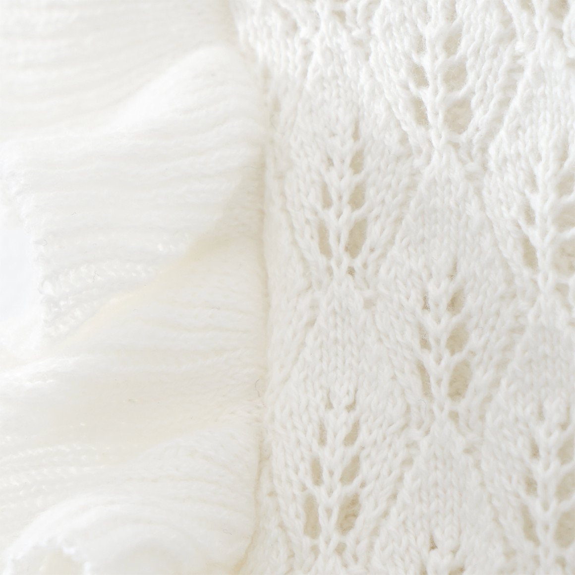 Topomini Pure Collection Baby Strickjacke mit Ajour-Muster cremeweiss