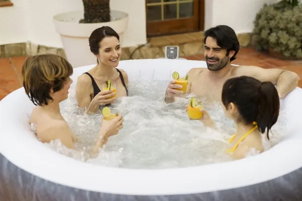 Bestway Lay-Z-Spa 60175, 669 L, 4 person(er), Rund, Boble/Jet massage, Grå, Hvid, 40 °C