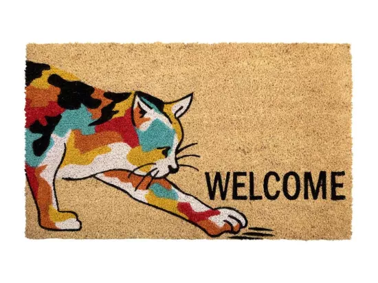 Tapis d'entrée en PVC imprimé blanc 45x75