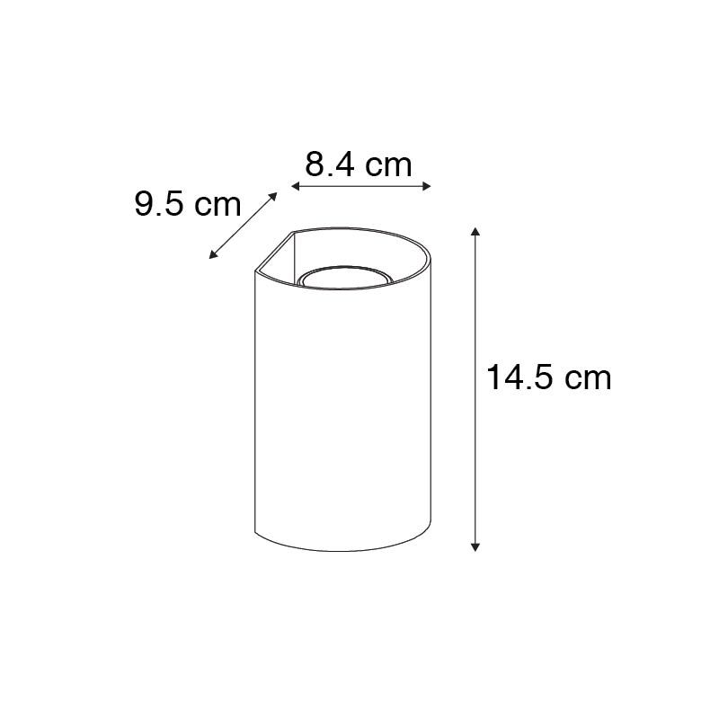 Design wandlamp zwart rond GU10 50mm - Sabbir