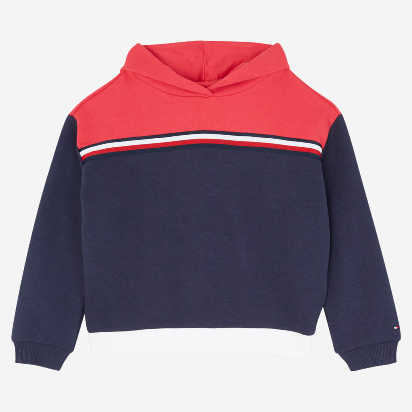 Tommy Hilfiger Sweat à capuche bicolore à bande bleu/rouge