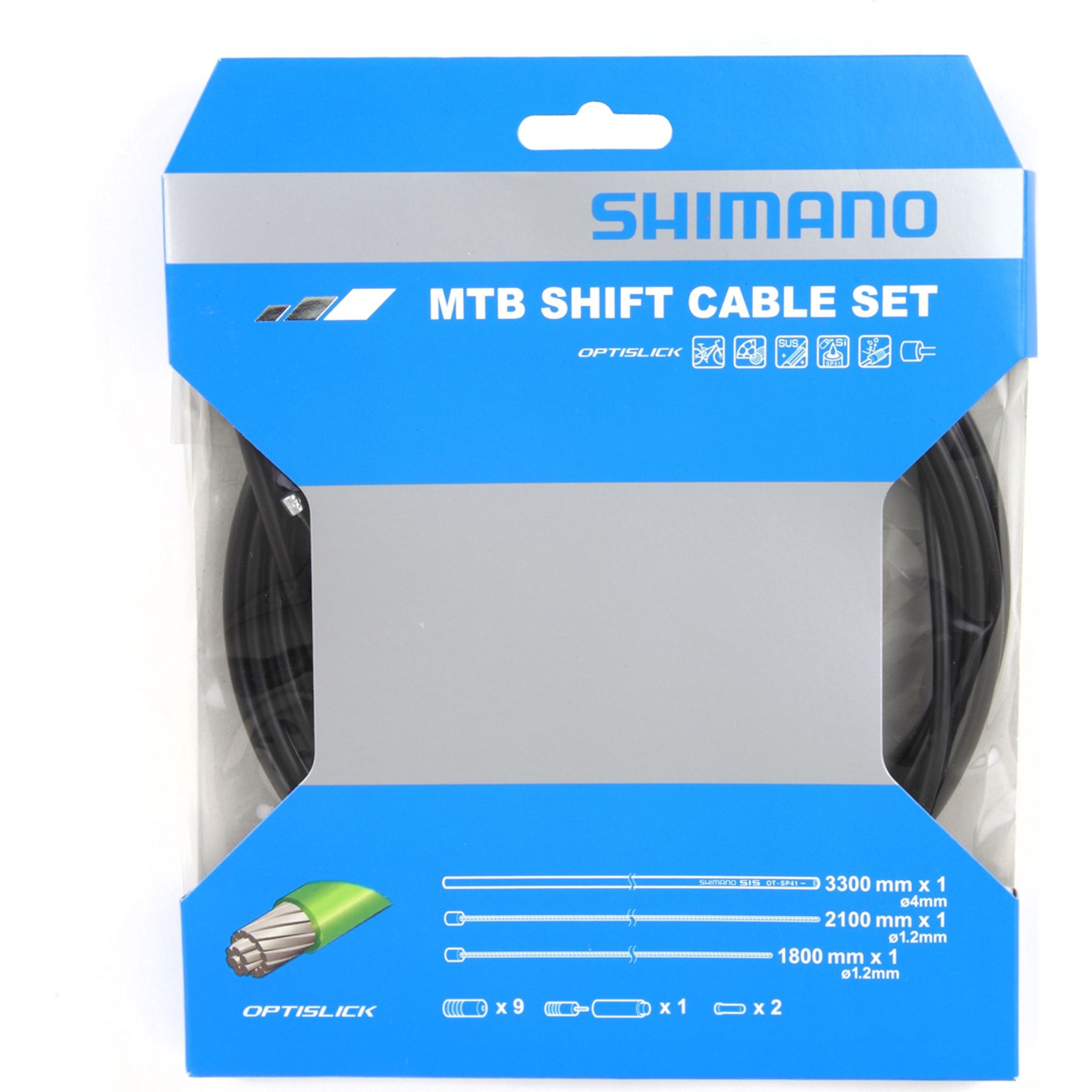 Shimano MTB Optislick Derailleur Kabelset Zwart