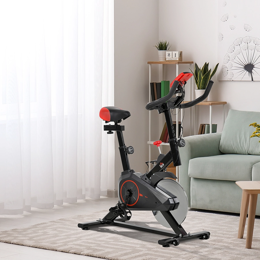 HOMCOM Fitnessfahrrad mit LCD-Monitor schwarz