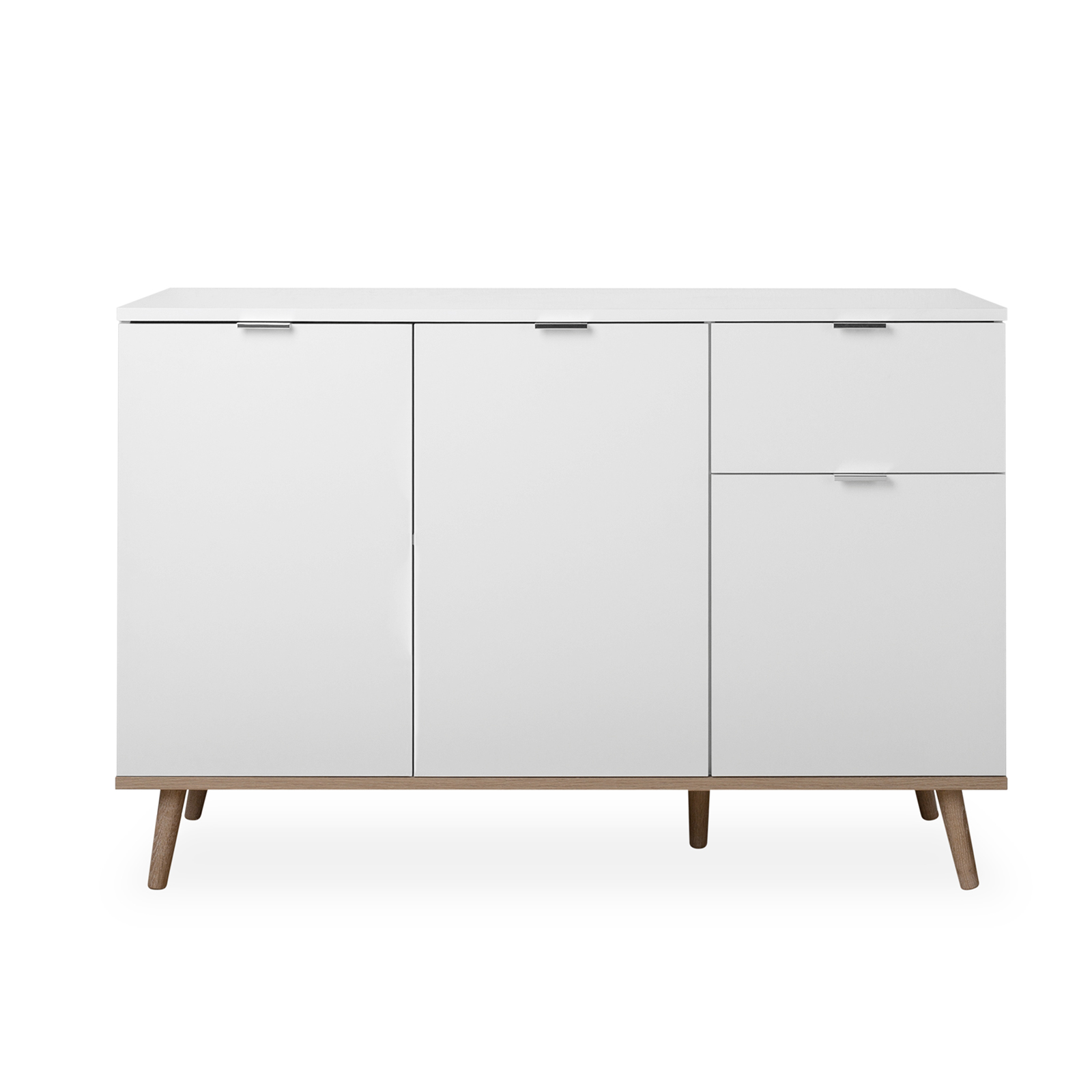 Sideboard GÖTEBORG - weiß-Sonoma Eiche - 120 cm breit