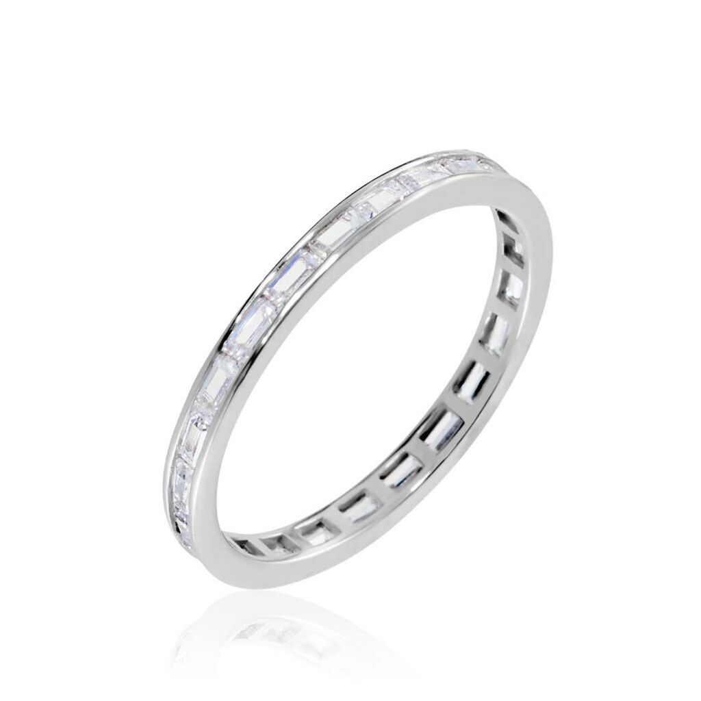 Bague Val Argent Blanc Oxyde De Zirconium