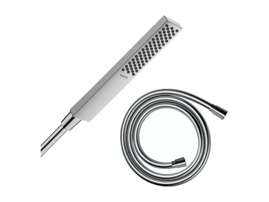 Pommeau de douche HANSGROHE Pulsify E 100 EcoSmart chromé + flexible de douche 2 m HANSGROHE Isiflex chromé