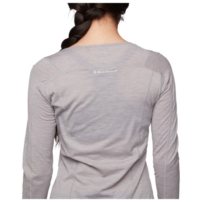Black Diamond Dame T-shirts Long Sleeve Rhythm Tee Grå