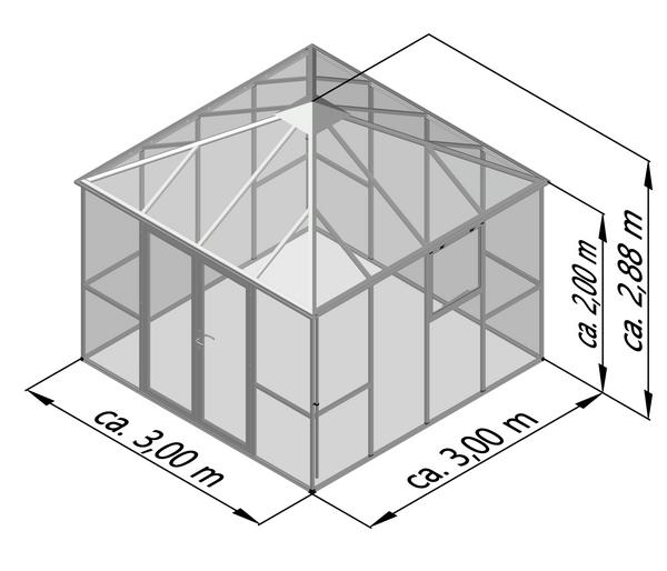 KGT Gewächshaus-Pavillon PaviLux 3 x 3 m