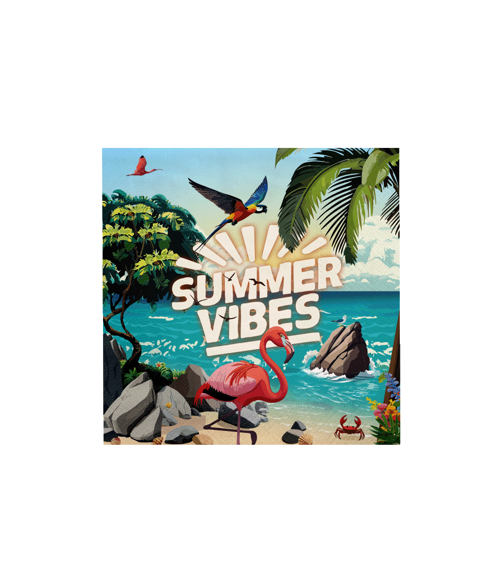 Gekleurde Servetten Summer Vibes 16cm 16st