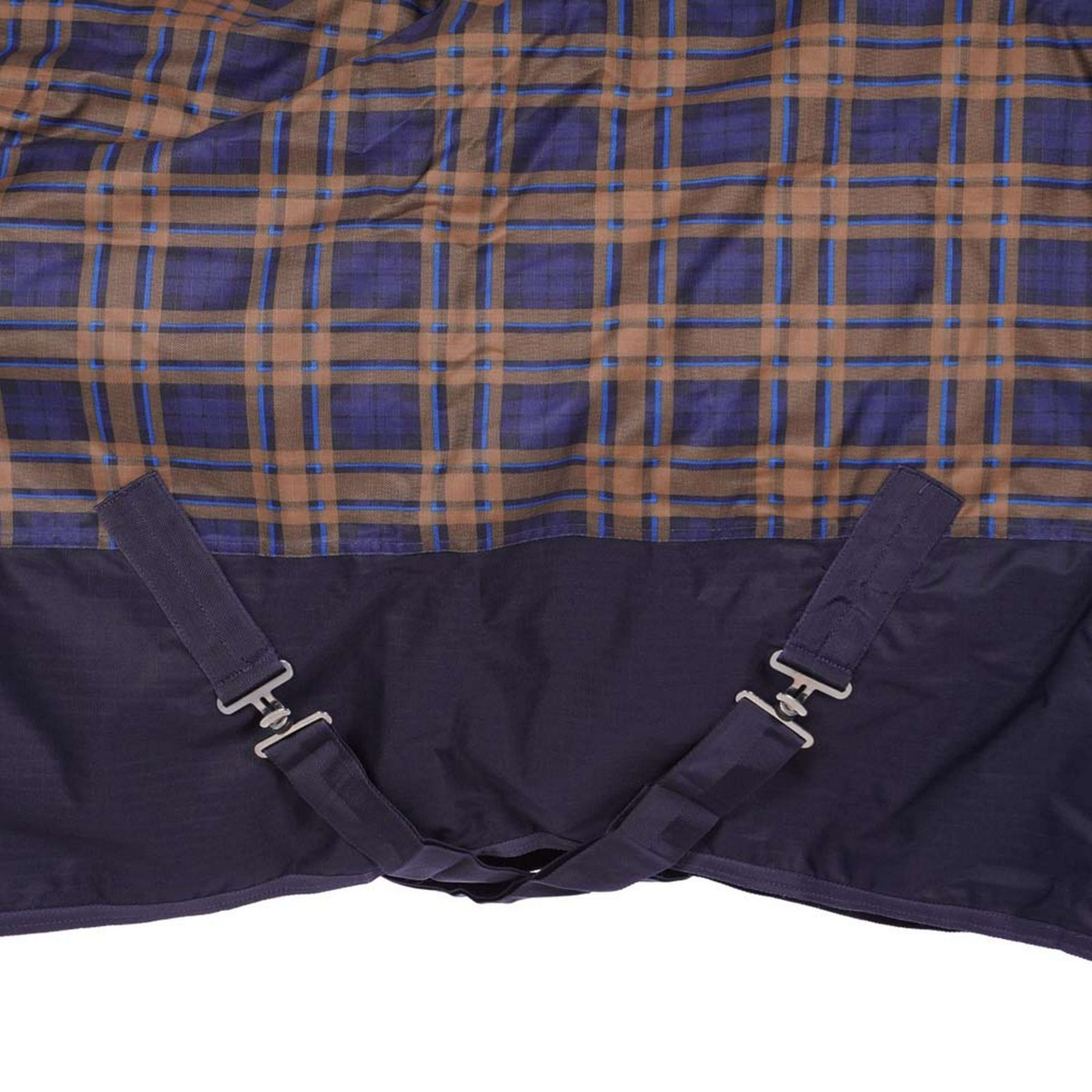 HKM High Neck Deken Providence Karo 1200D 300g Wattenvulling Navy/Brui