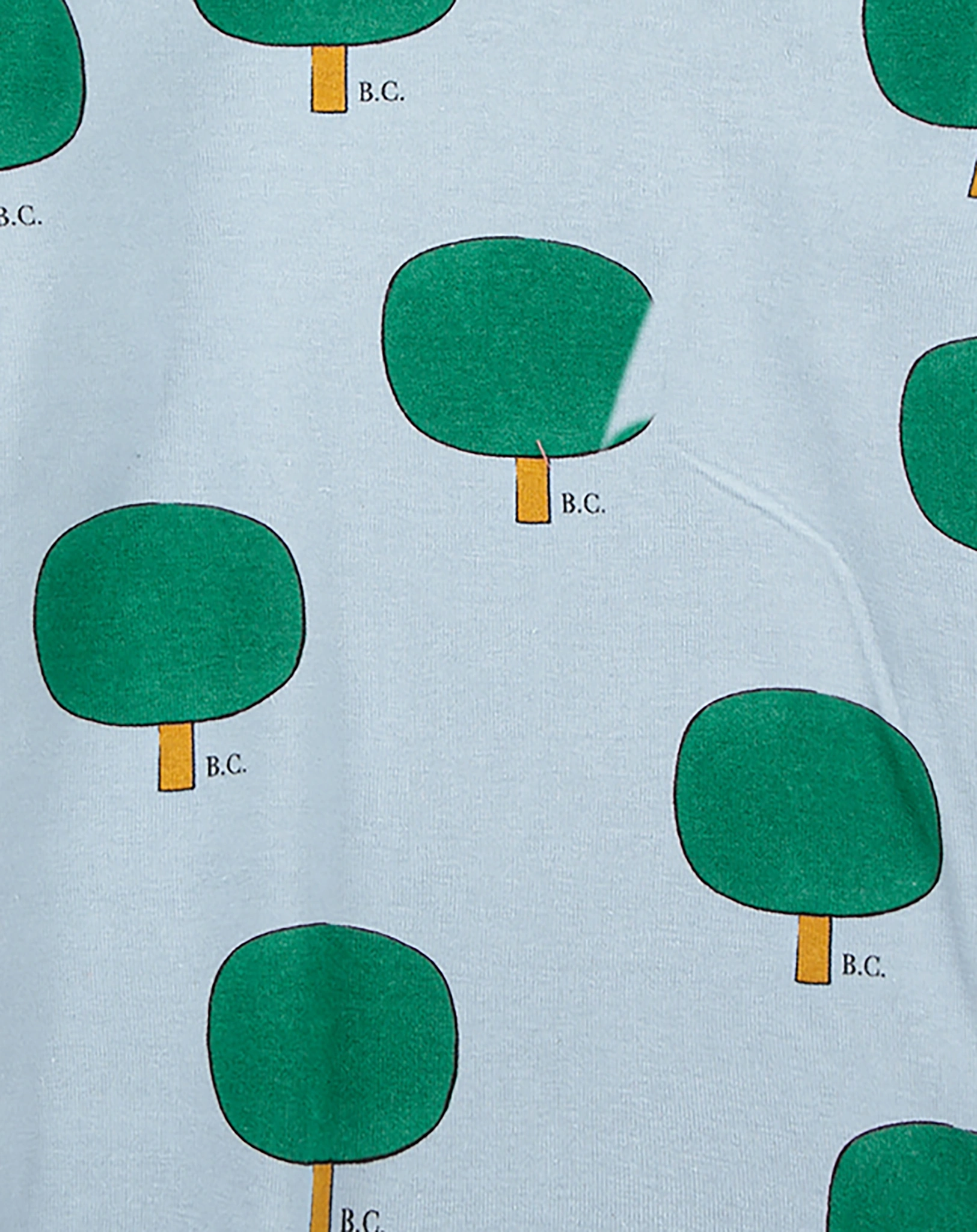 Rollkragenpullover GREEN TREES in hellblau