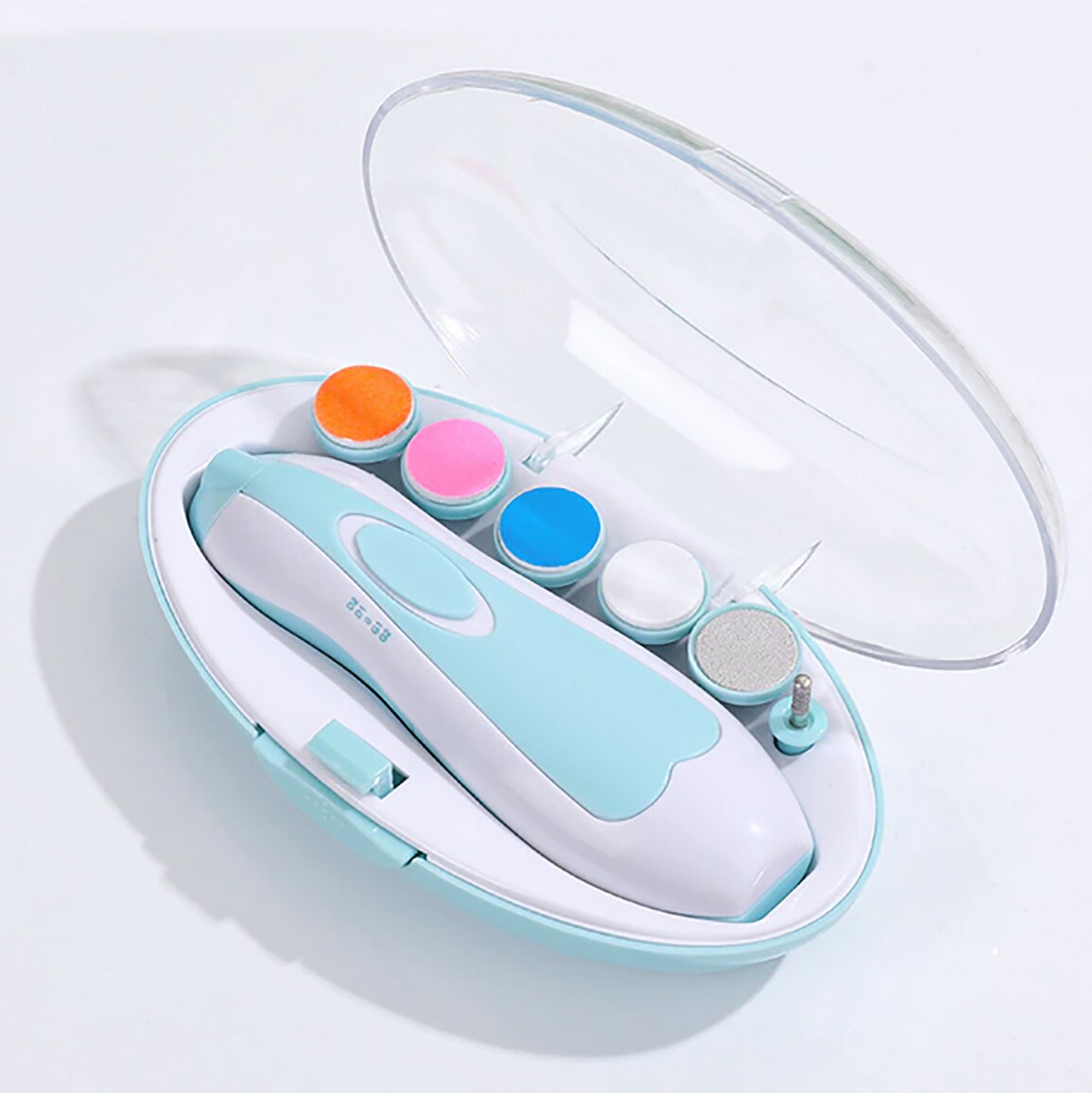 TPFBeauty Baby Nageltrimmer Elektrisch mit 6 Köpfen, Rosa
