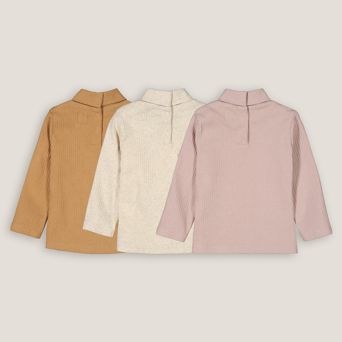 COLEÇÃO LA REDOUTE<br>Conjunto de 3 golas altas caneladas
