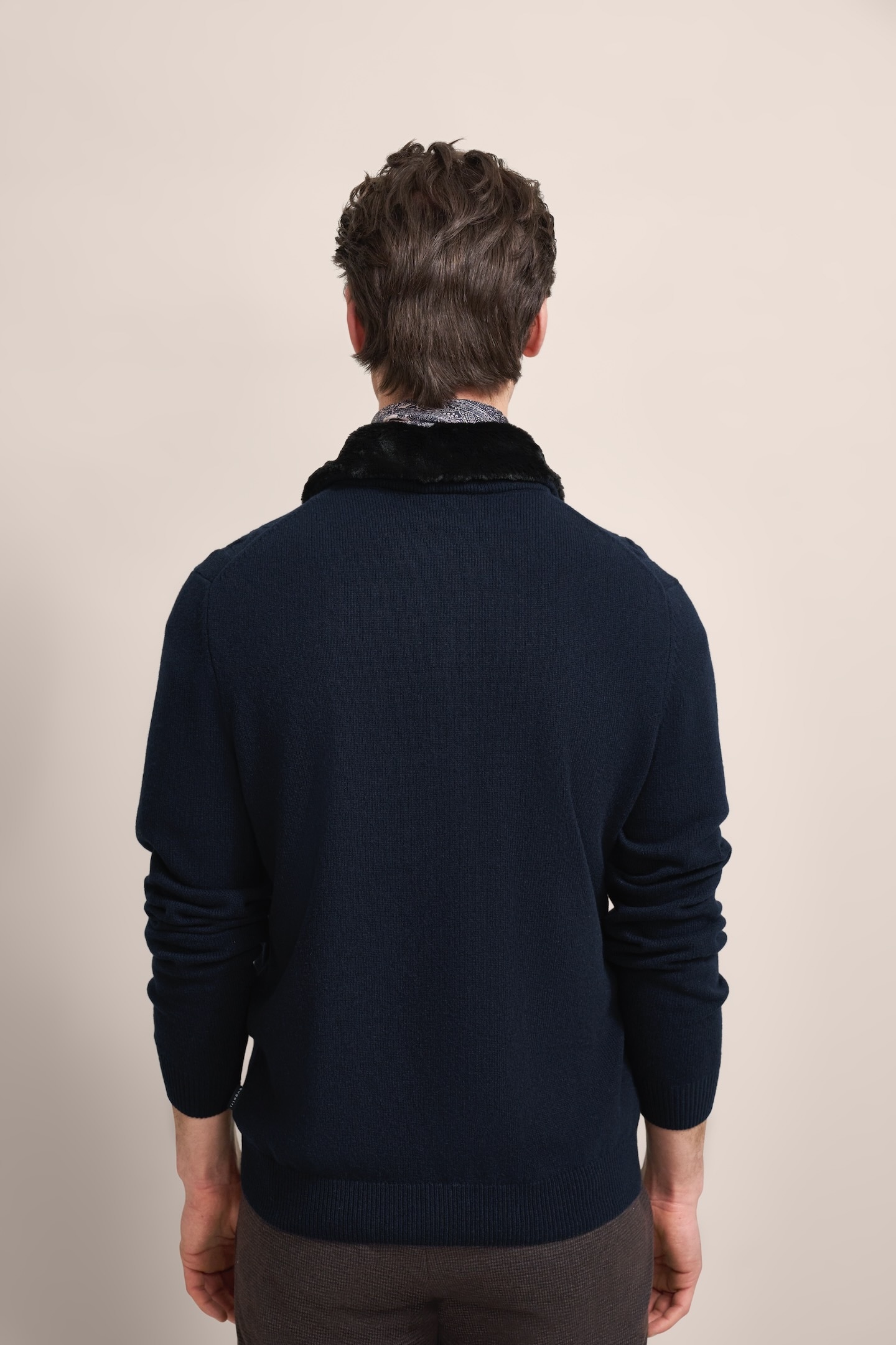 bugatti Strickjacke , mit unechtem Fellkragen