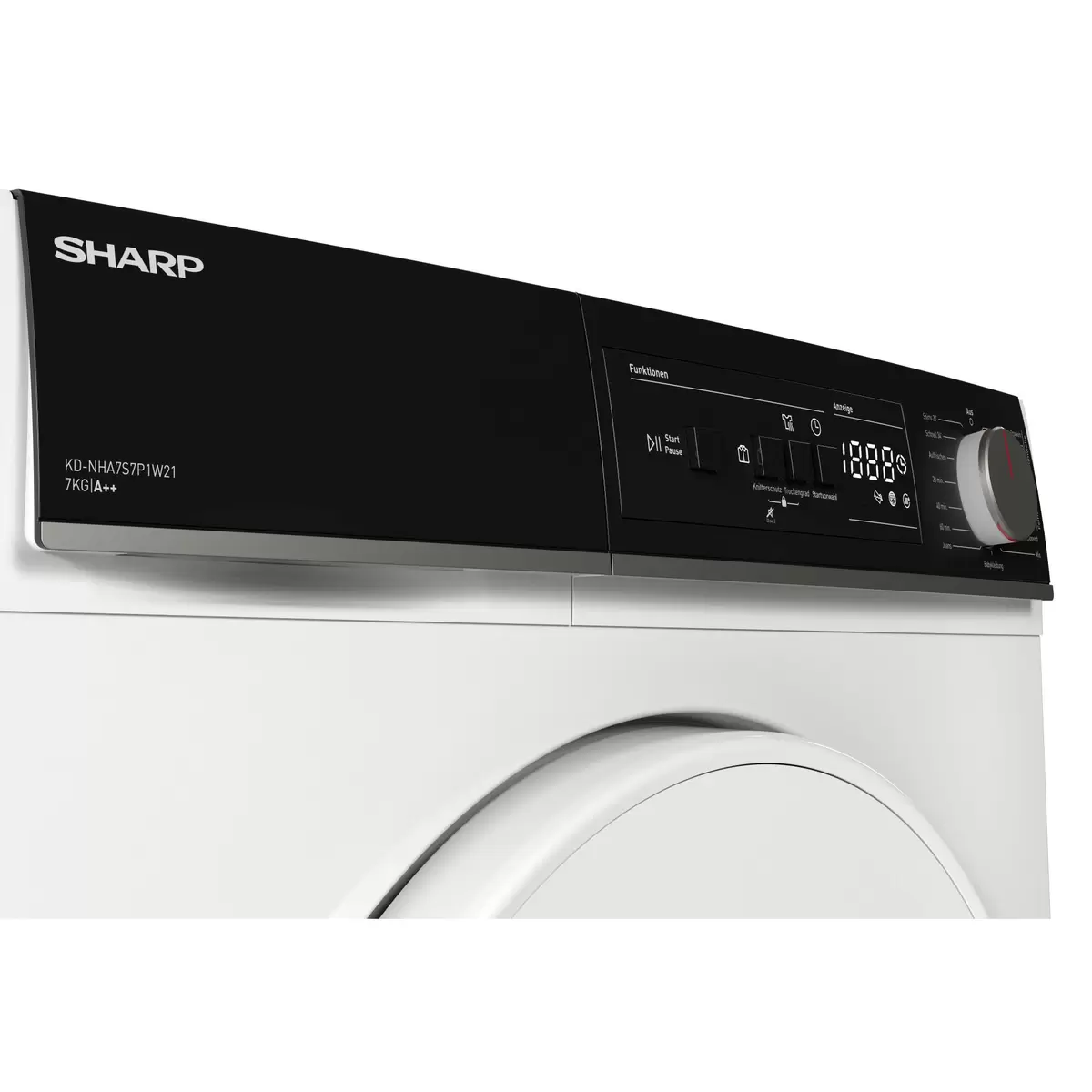 Wäschetrockner 7kg Sharp KD-NHA7S7P1W21-DE weiss