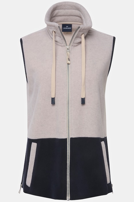 Weste, Fleece, Colorblocking, Stehkragen, Seitenzipper, OEKO-TEX