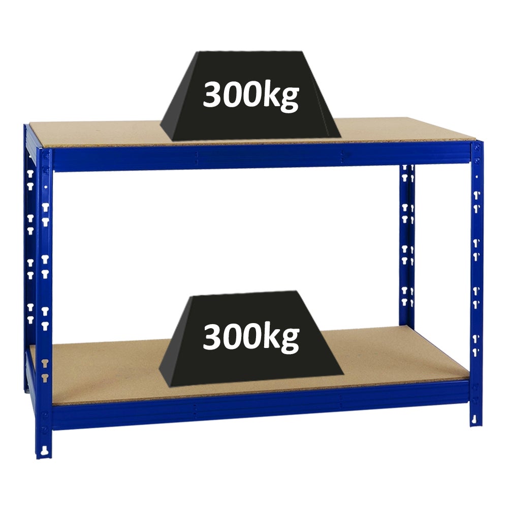 PROREGAL Tiger werkbank, afmetingen (H x B x D): 90 x 140 x 60 cm, draagvermogen plank: 300 kg, blauw