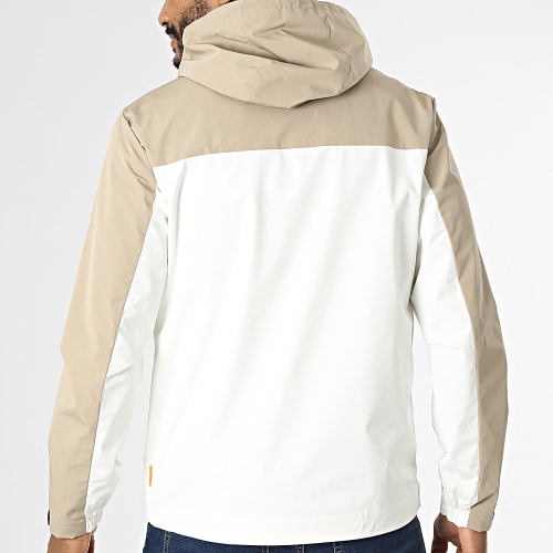 Veste Zippée Capuche Gilbert Hooded Beige Blanc
