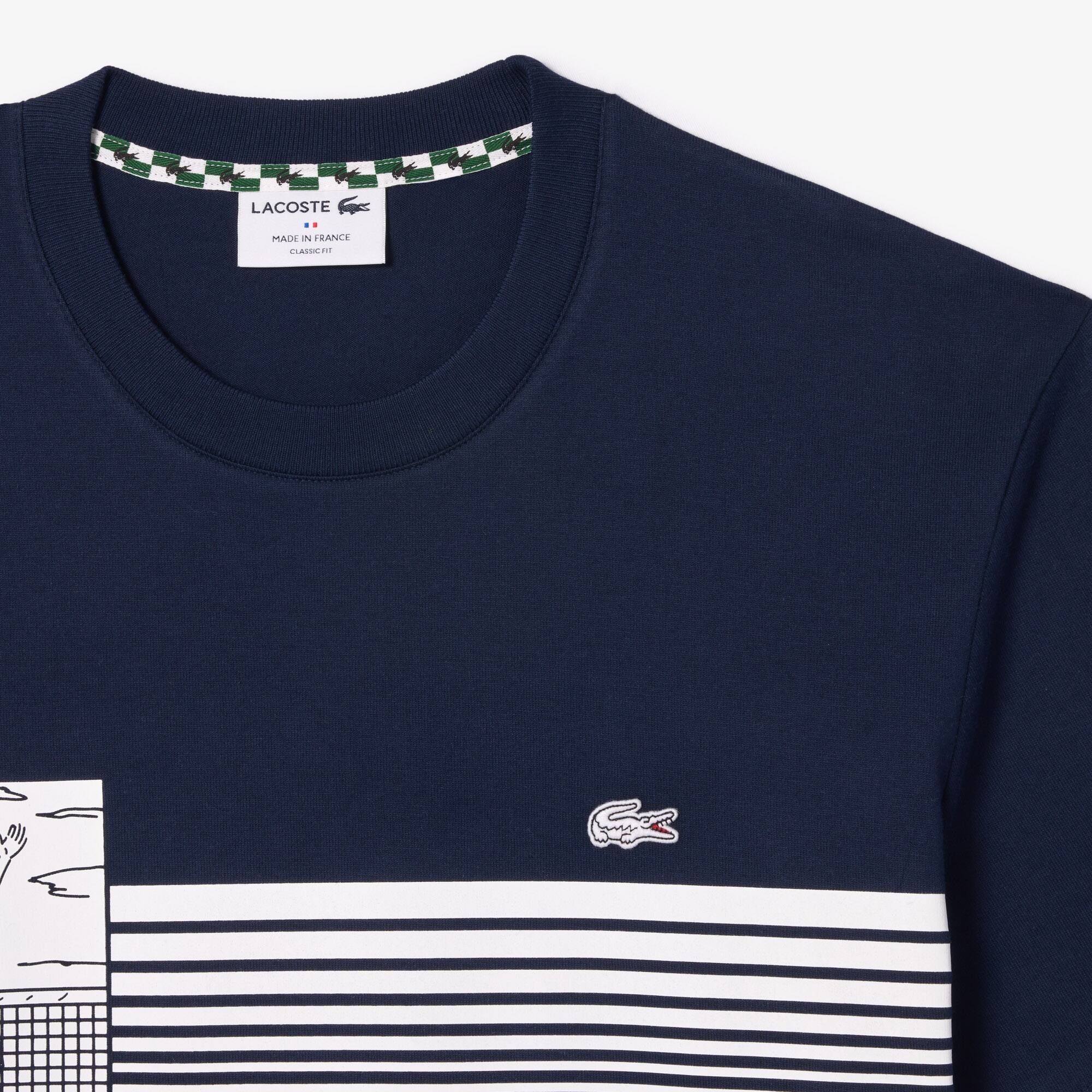 Robustes T-Shirt mit Tennis-Aufdruck, in Frankreich hergestellt T-Shirts - Blau - Lacoste - Herren