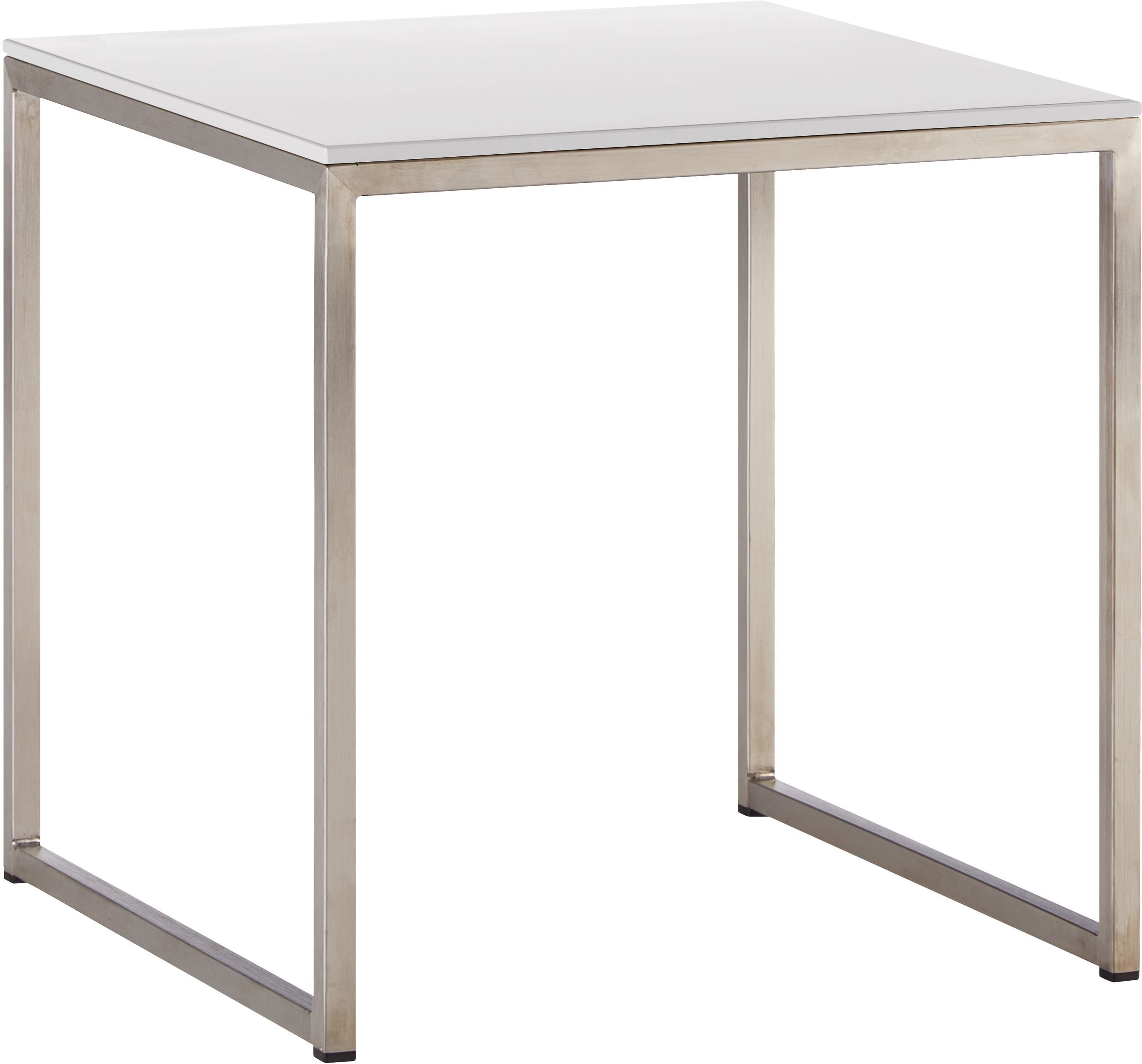 AVEA Beistelltisch - grau / Edelstahl / B: 40.0 cm x T: 40.0 cm x H: 41.0 cm