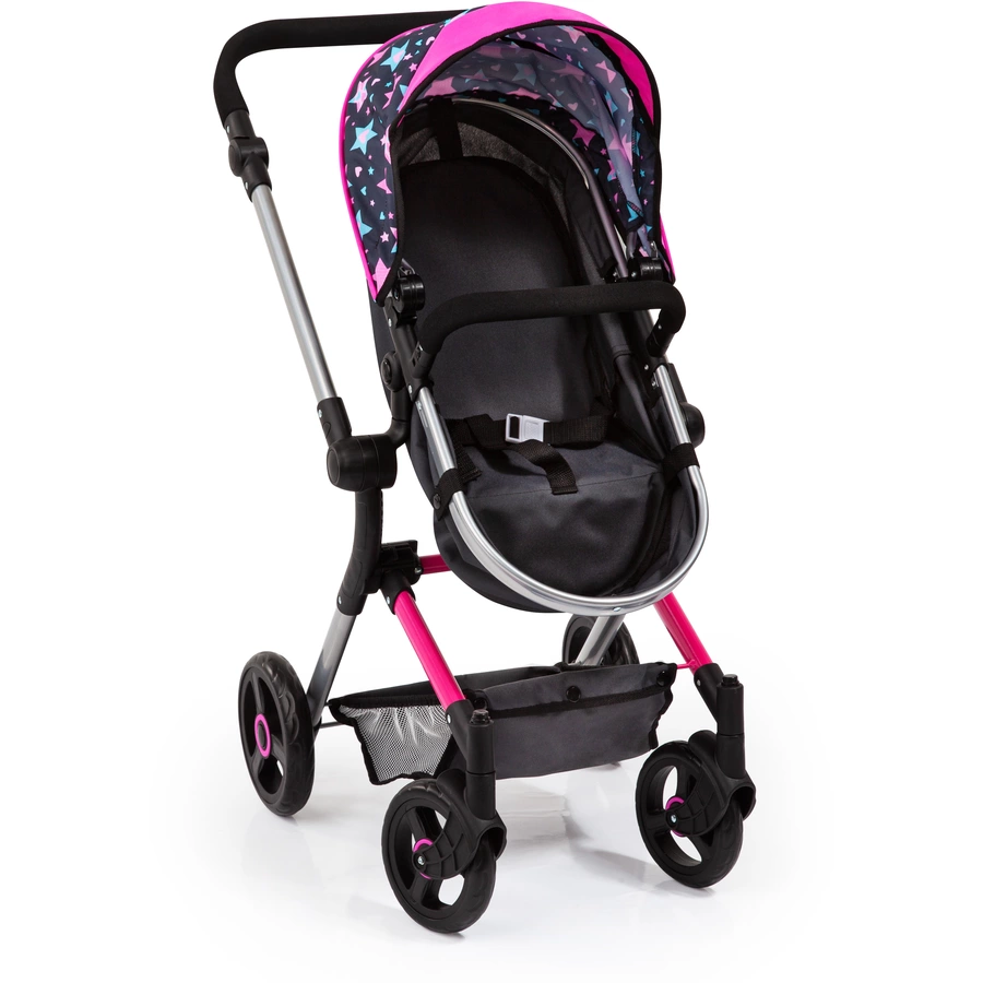 bayer Design Kombi-Puppenwagen Neo Vario schwarz, mit Sternen