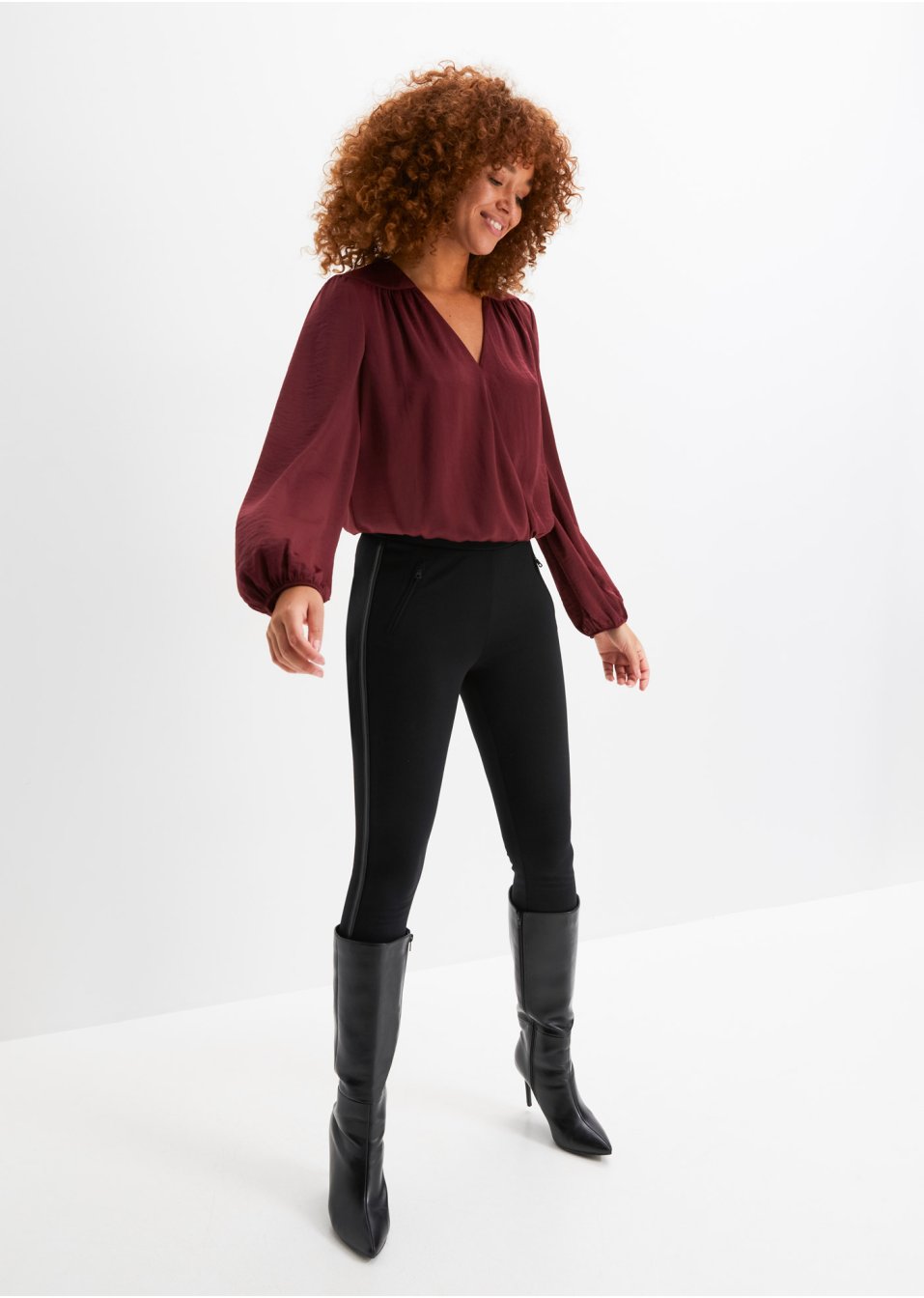 Blouse en satin style portefeuille