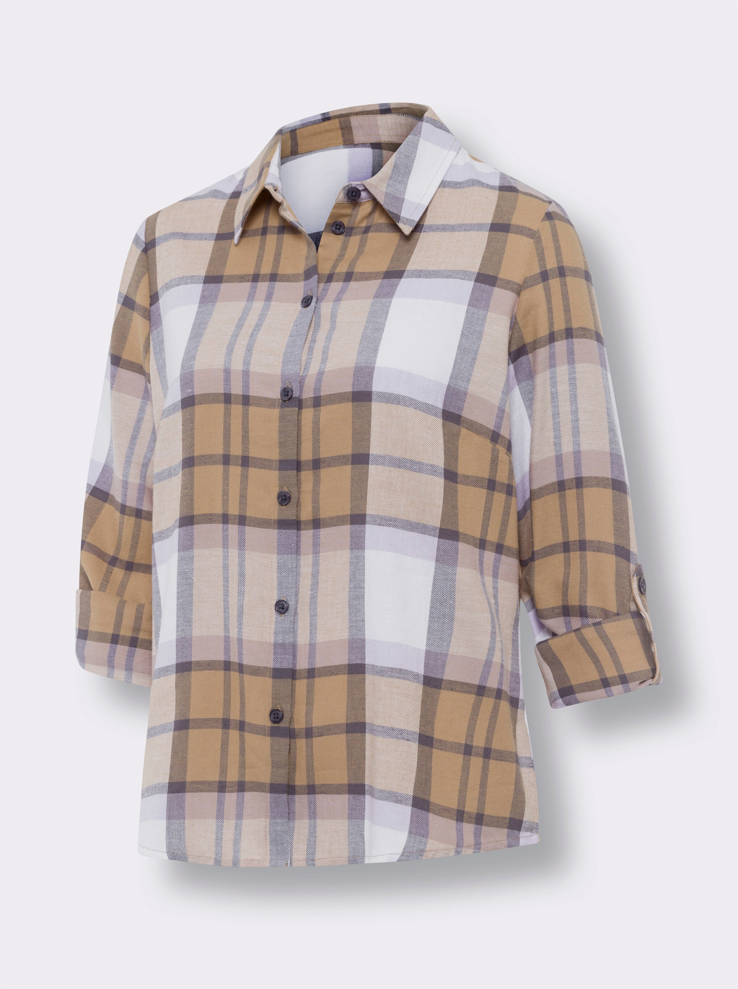Wärmende Flanellbluse aus reiner Baumwolle