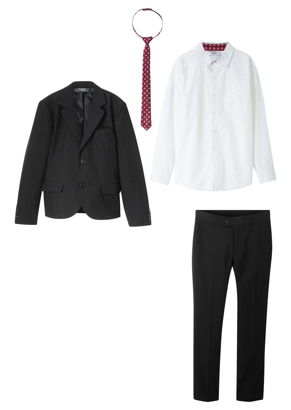 Costume garçon + chemise + cravate (Ens. 4 pces.)