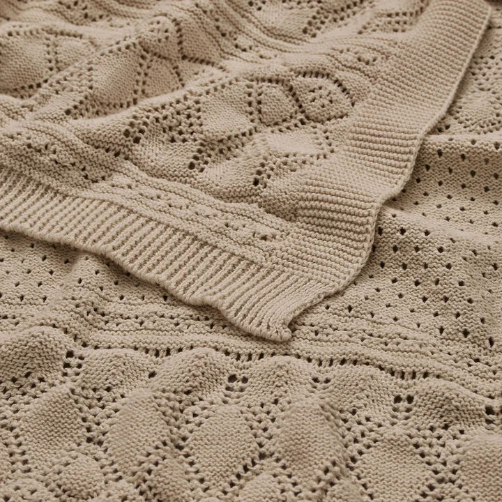 Cam Cam Copenhagen - Pointelle Strick Babydecke, hazel