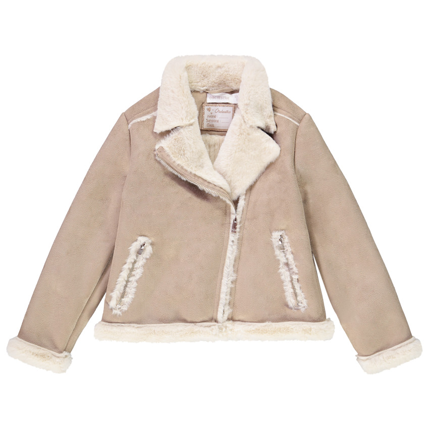 Perfecto en suédine et fourrure en sherpa pour fille