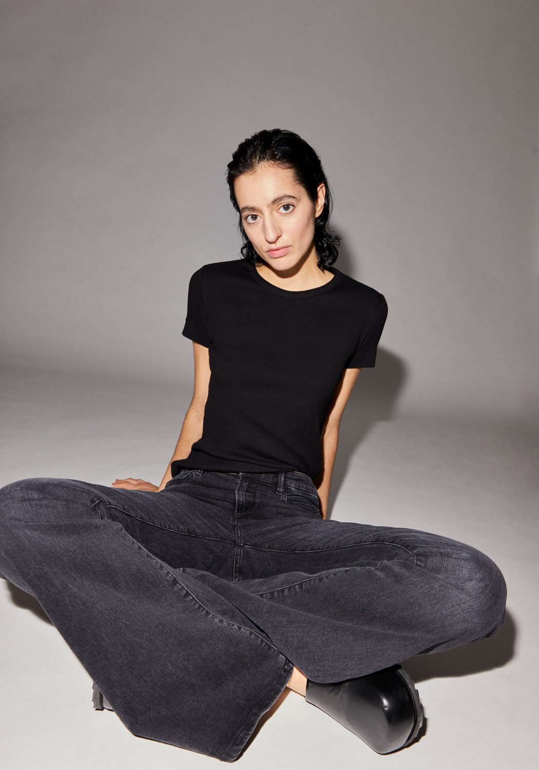 Armedangels Ripp-T-Shirt Kardaa Black