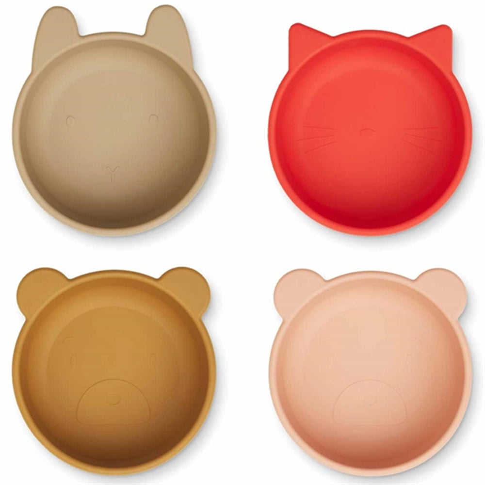 Iggy Silicone Skåle 4-Pack Apple Red Tuscany Rose Multi Mix