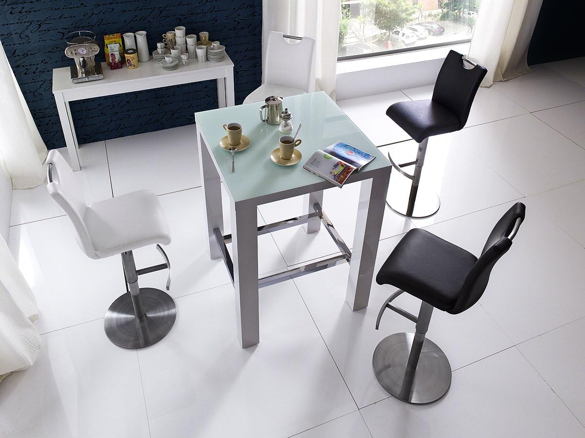 Robas Lund Barstuhl Schwarz 360°drehbar mit Kunstlederbezug, belastbar bis 120 kg