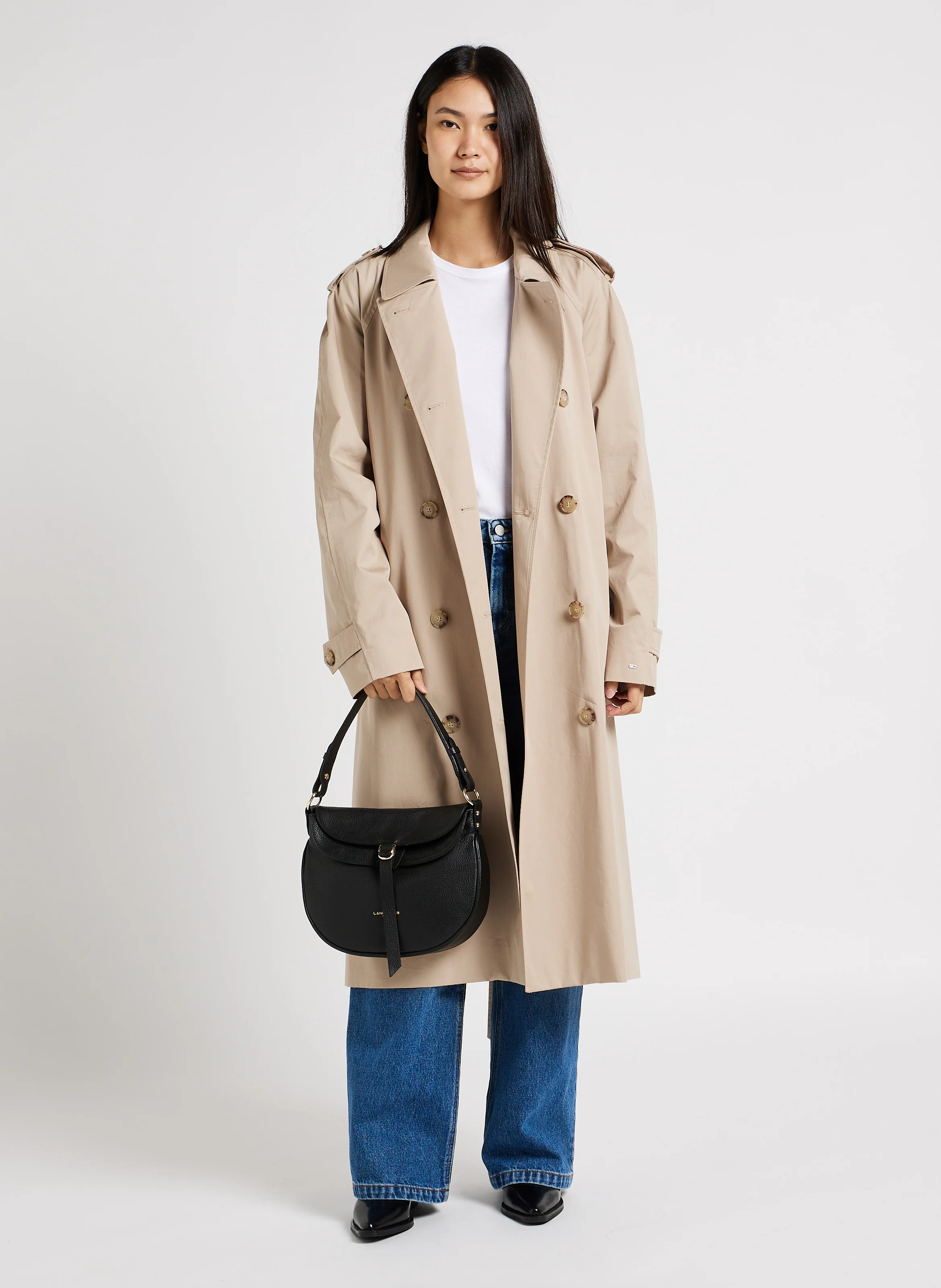DUNE GAIA - Sac besace en cuir| Noir