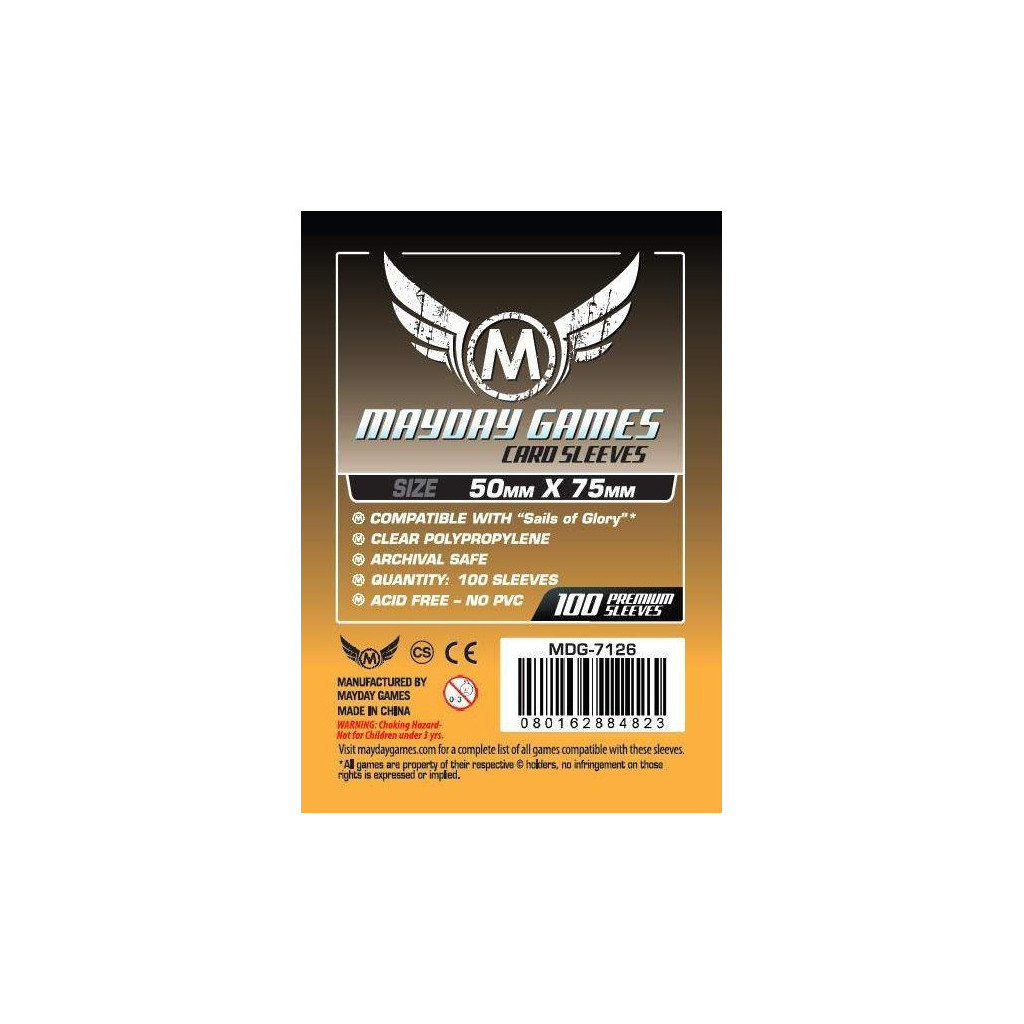 100 Protège Cartes Sails of Glory 50x75mm Mayday (MDG-7126)