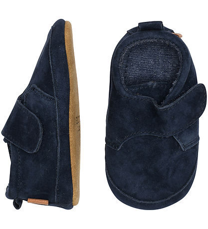 Melton Leder-Krabbelschuhe - Marine