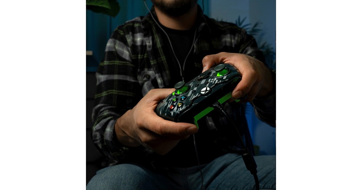 PDPWired Controller - Neon Carbon  (Antraciet/groen, Xbox Series X|S, Xbox One, PC)