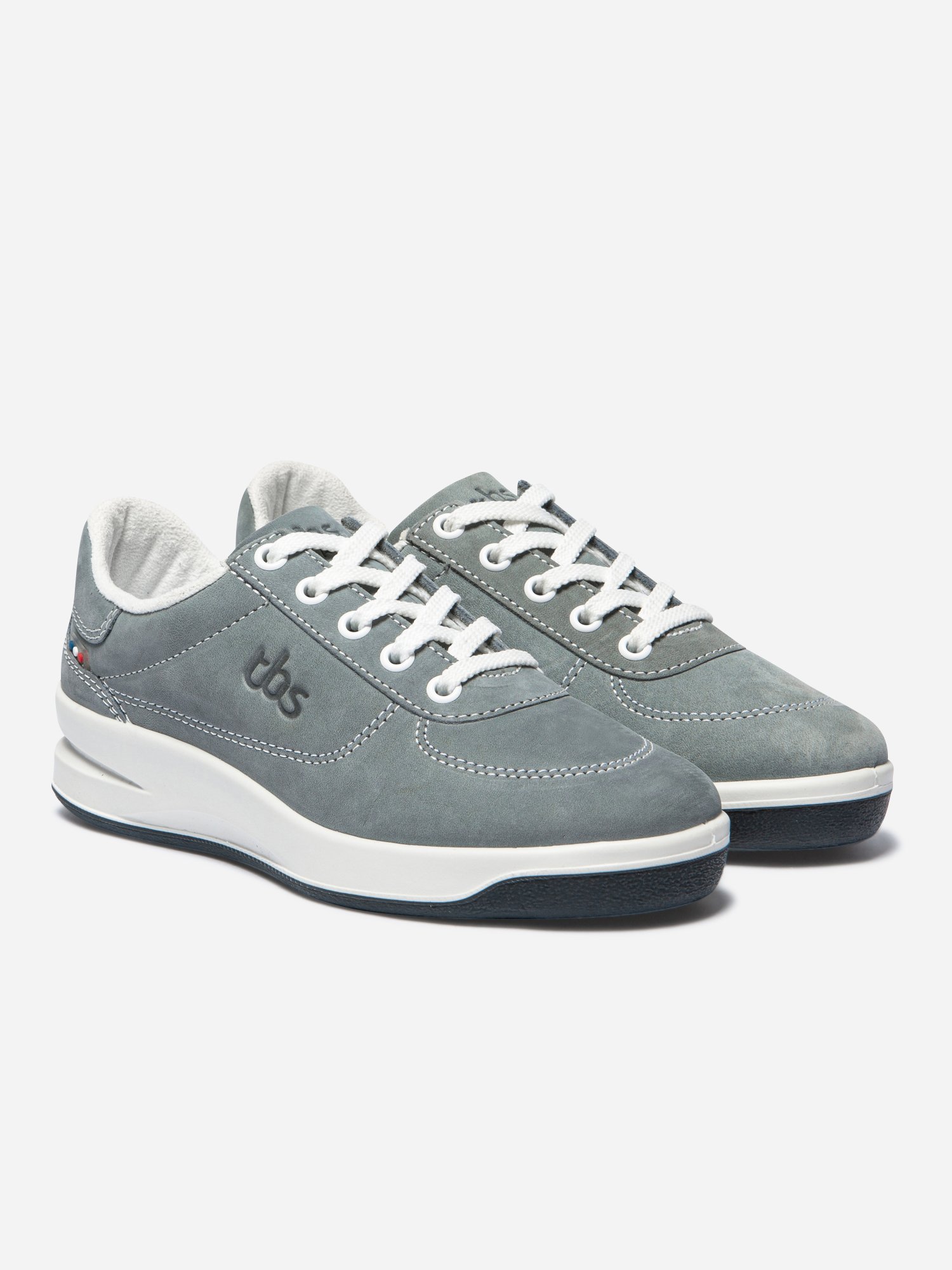 Baskets Femme Confort Dessus Cuir Nubuck Bleu