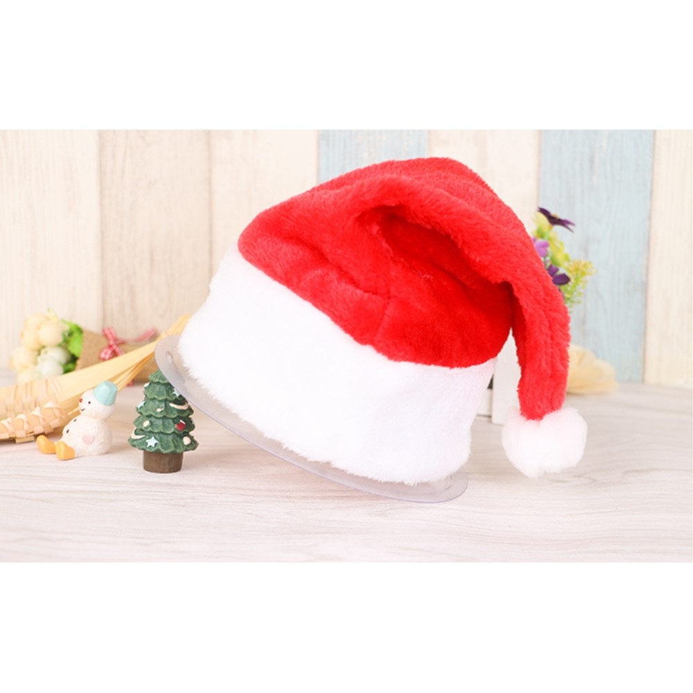 (2er Set) Kinder Christmas Santa Claus Nikolausmütze Weihnachtsmütze Fleece - Rot / Weiss