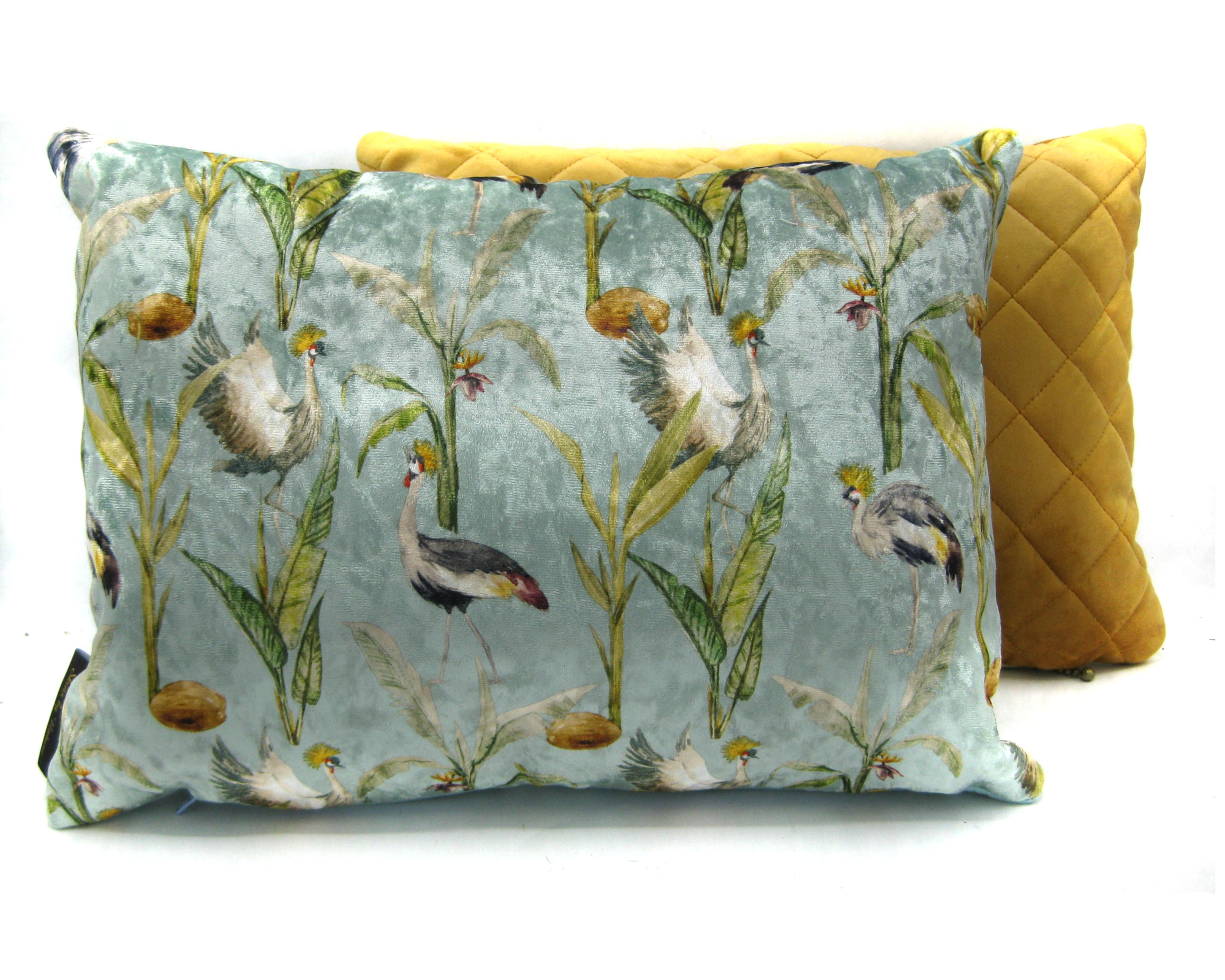Kussen velvet kraanvogel roze 30 x 70